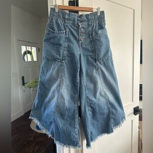 We the Free Wide-Leg Denim Culottes